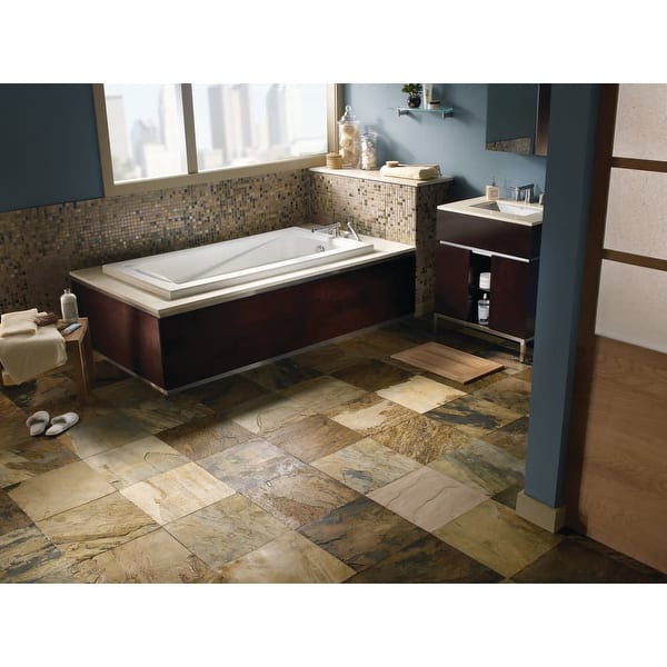 Shop Black Friday Deals On Daltile S1616p2s Slate Collection 16 X 16 Square Wall Floor Tile Brazil Gray Overstock 18151415
