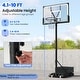 preview thumbnail 7 of 9, Goplus Basketball Hoop Outdoor System with 45 Inch Shatterproof PC - 45" x 29" x 49.2" (L x W x H)
