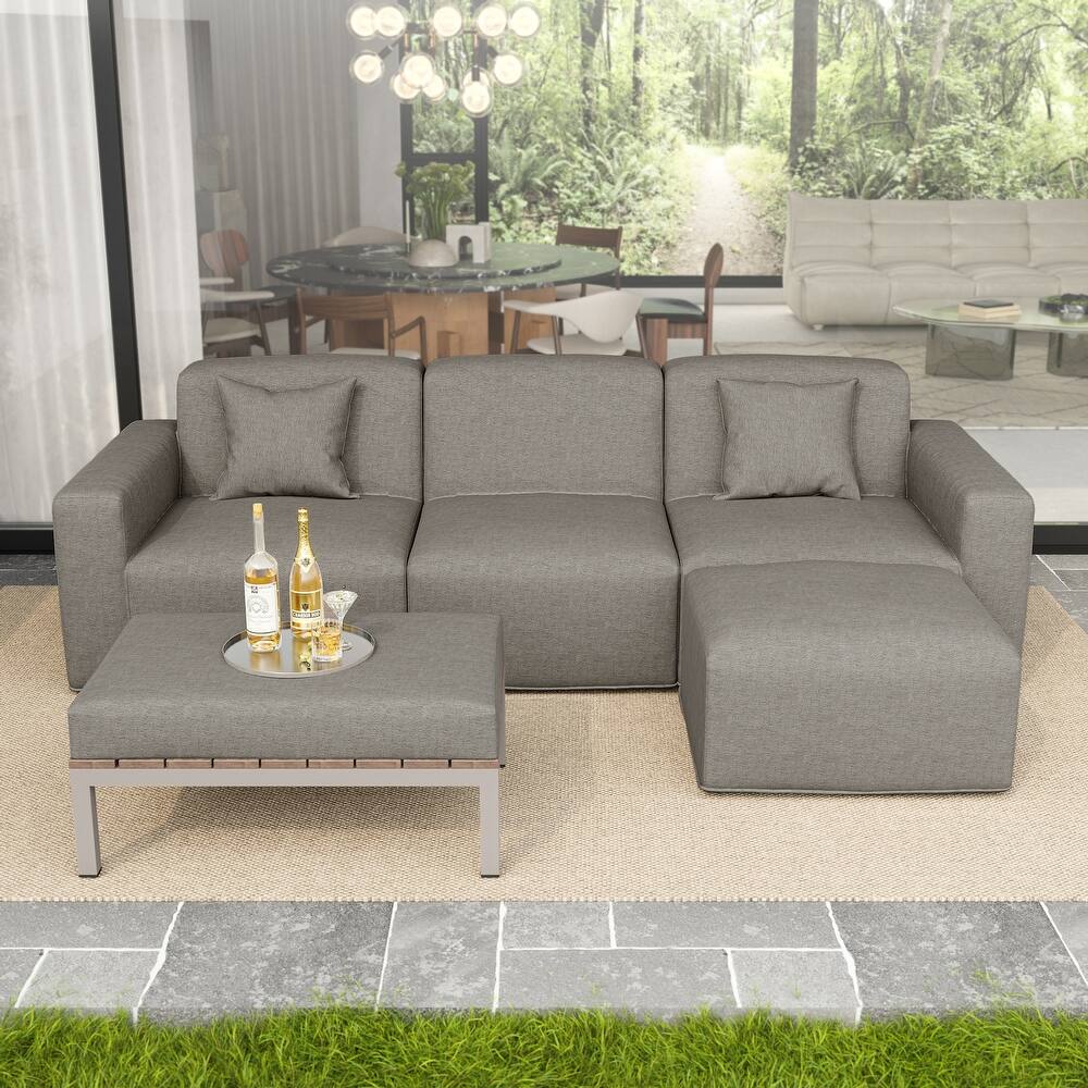 5-Piece Modular Sets Sectional Sofa Set Patio Conversation Sets
