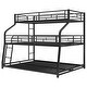 preview thumbnail 9 of 10, Twin XL/Full XL/Queen Triple Bunk Bed with Long and Short Ladder and Full-Length Guardrails