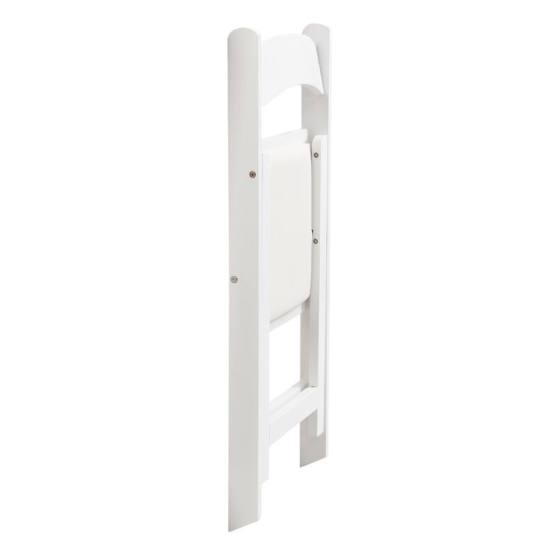 Beige+White 16.1" Folding Accent Chair (Set of 4)