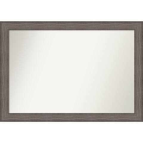 Non-Beveled Custom Wall Mirror - Country Barnwood Frame