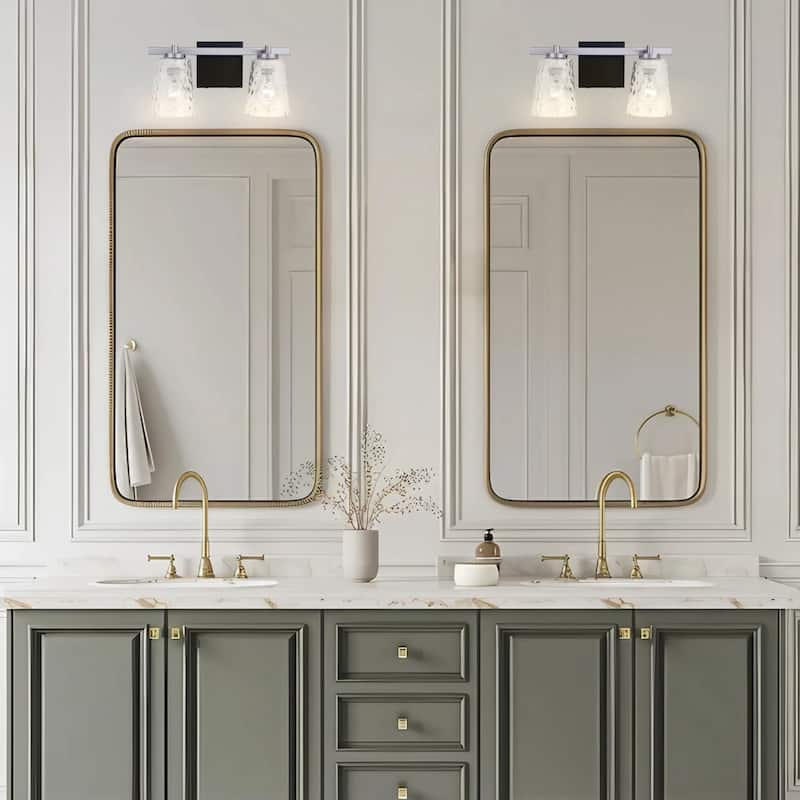 Modern Radiance 2-Light Nickel Vanity Light - 15"L x 5.9"W x 7.5"H