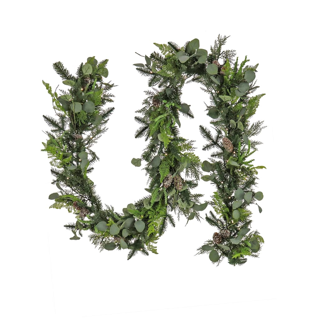 National Tree Company 9 ft. HGTV Home Collection Pre-Lit Winter Garden Garland - 9 ft