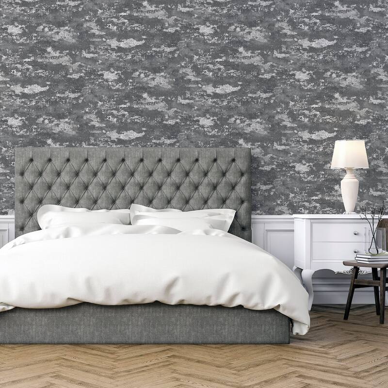 Arthouse Mercer Dark Grey Patina Wallpaper