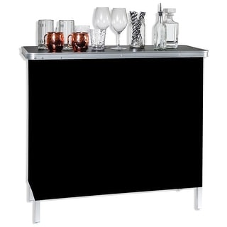 Trademark Innovations 39"L x 15"W x 35"H Portable Bar Table with Skirt and Carrying Case