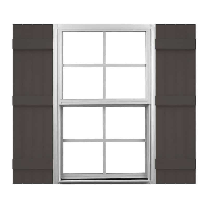 Mid-America Vinyl, Standard Size Four Board Joined Shutters - 14"W x 71"H - 018 - Tuxedo Grey