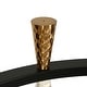 preview thumbnail 9 of 14, Modern LED 8-Light Wheel Black Gold Chandelier with Clear Acrylic Shades - Dia. 32.7" x H 13.3"