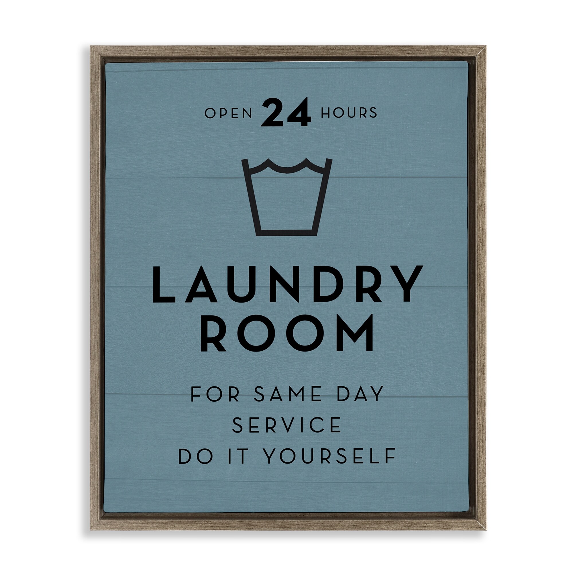 Stupell Laundry Do It Yourself Framed Floater Canvas Wall Art Design By Lettered and Lined