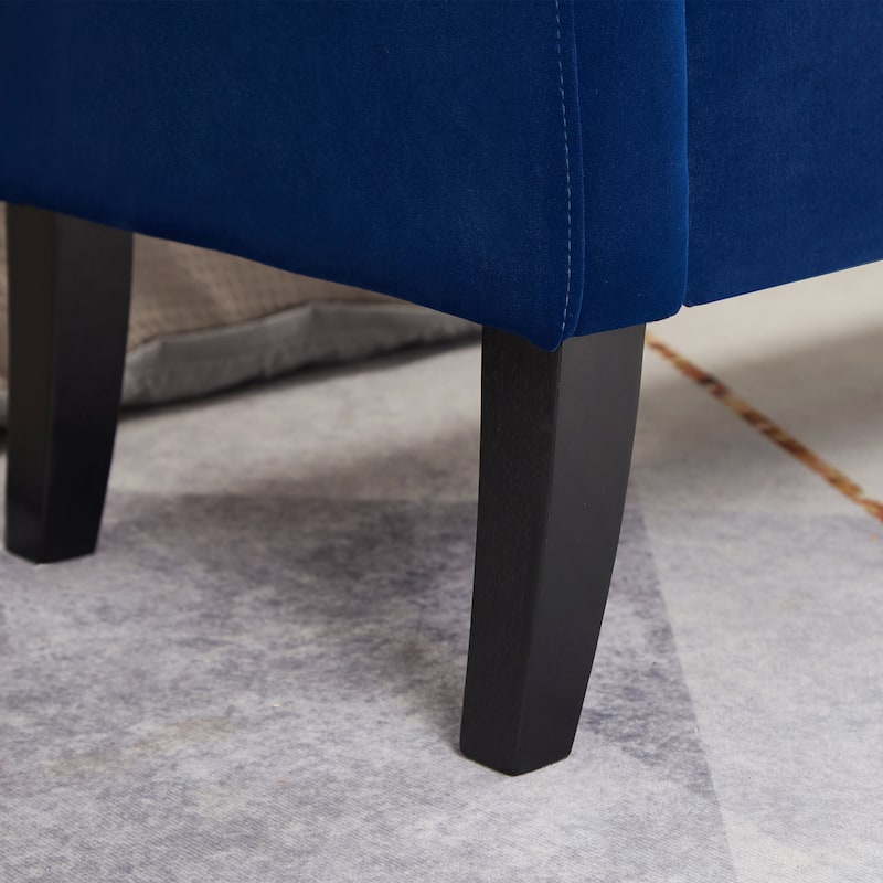 Bed Storage Bench with Curved Arms and Solid Wooden Legs