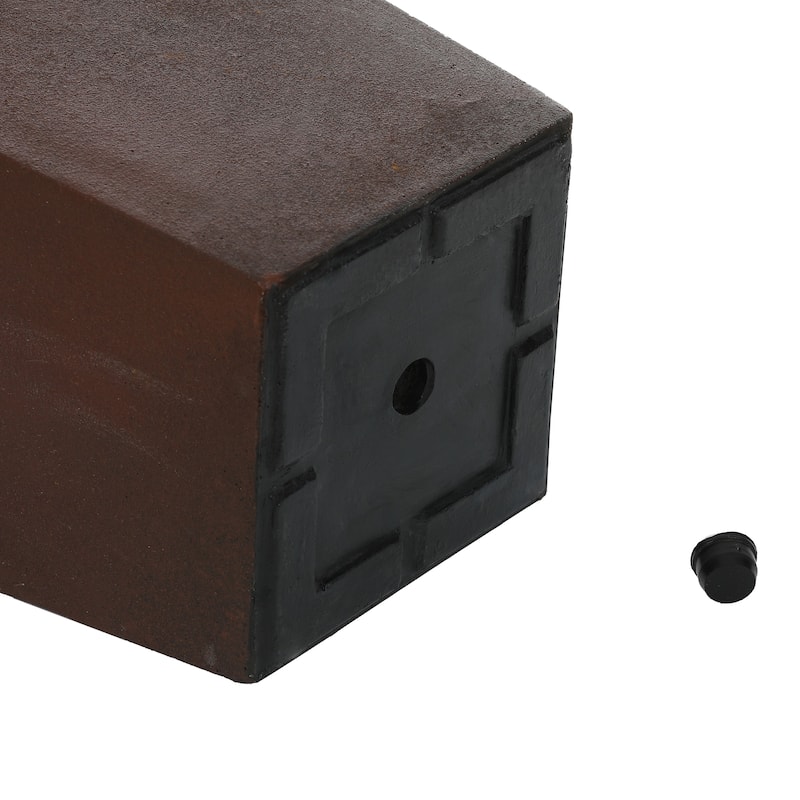 Rustic Brown MgO Tall Tapered Planter with Drainage Hole and Plug - 24.2" H