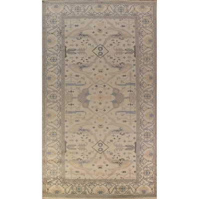 Large Oushak Indian Rug Hand-Knotted Wool Carpet - 8'2"x 15'8"