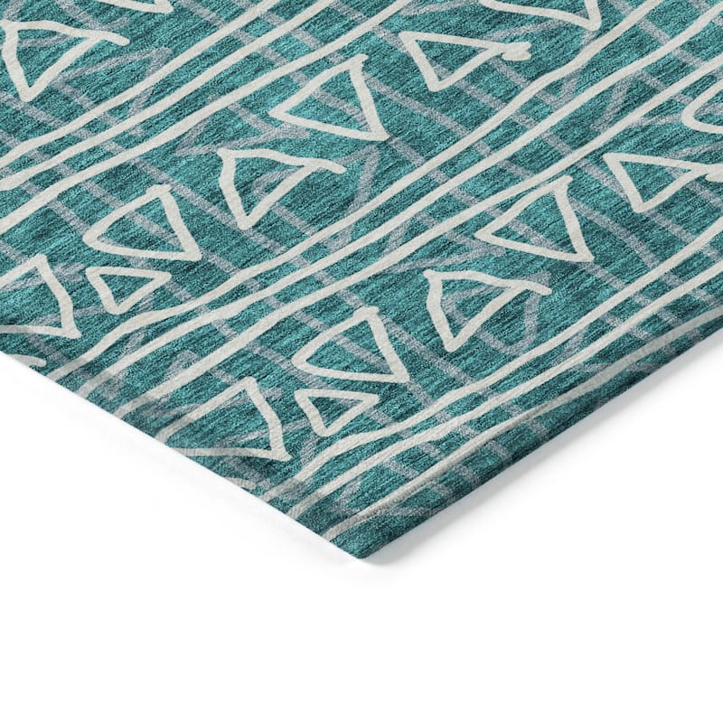 Machine Washable Indoor/ Outdoor Chantille Boho Morrocan Rug