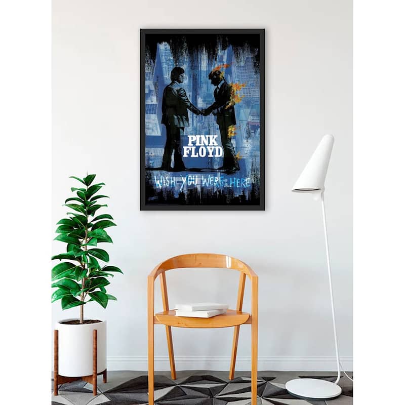 Wish You Were Here Pink Floyd by Stephen Fishwick Framed Art Poster - 24 x 36 Inch