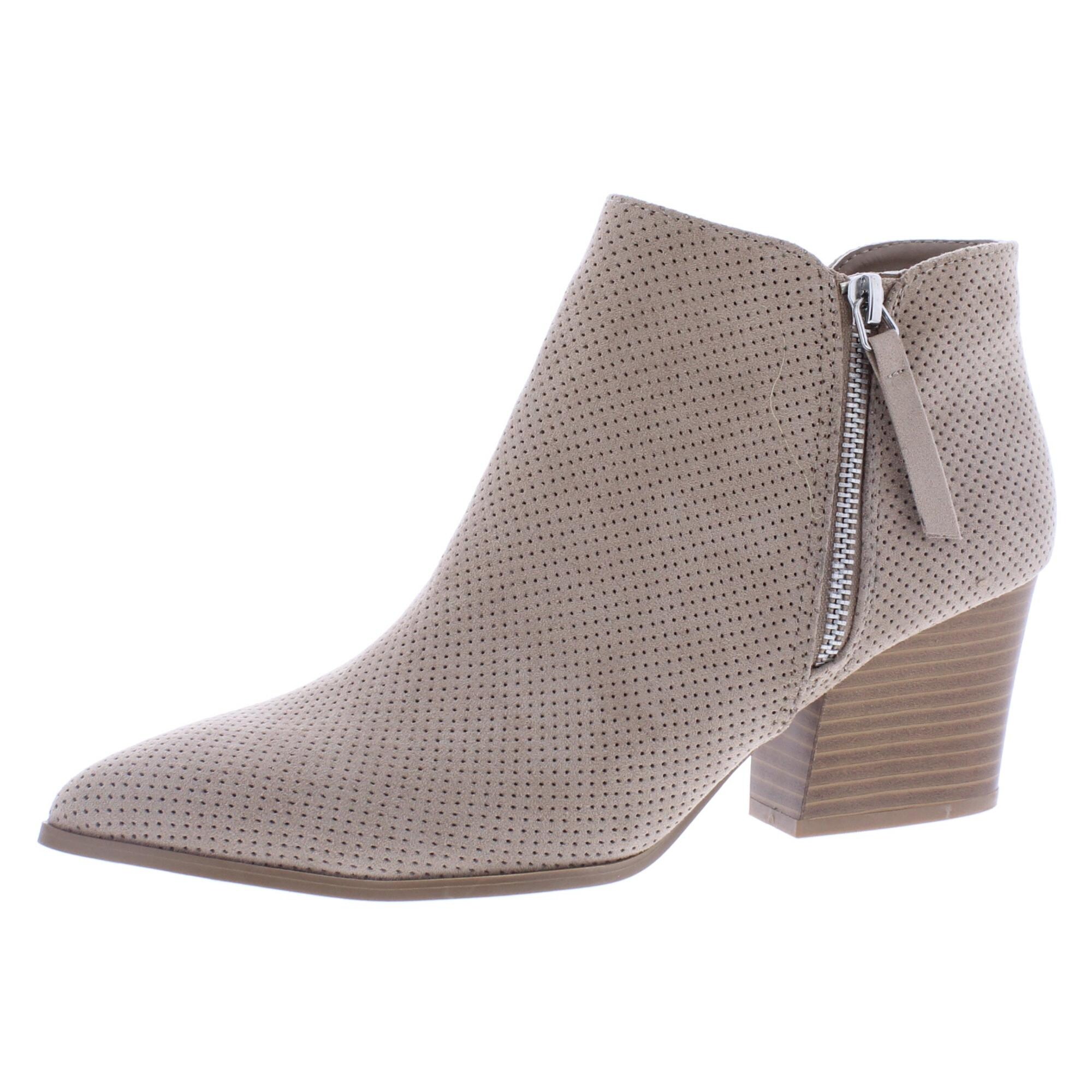 ankle booties block heel