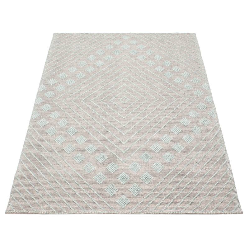 ECARPETGALLERY Braid weave Sienna Grey Wool Rug - 5'0 x 8'3