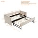 preview thumbnail 13 of 48, Tufted Upholstered Daybed with Lift Up Trundle, Twin Size Velvet Platform Sofa Bed with Charging Ports and Side Pocket