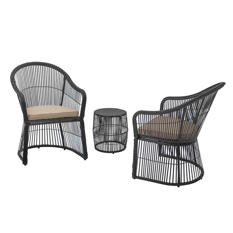 Maypex 3-piece Wicker Conversation Set