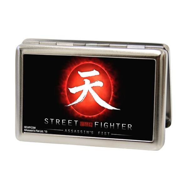 Street Fighter Assassin S Fist Akuma Symbol Rising Sun Fcg Black Red White Business Card Holder