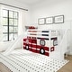 preview thumbnail 1 of 19, Max and Lily Classic Low Bunk with Stairs, Easy Slide and Curtain White