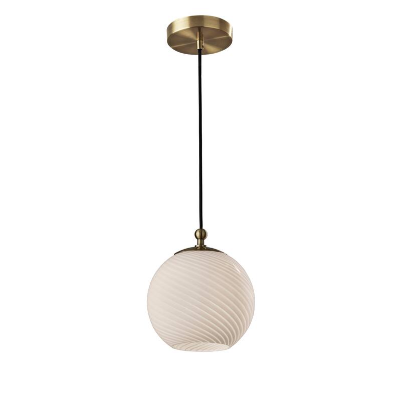 Adesso Swirl Pendant Light - Antique Brass