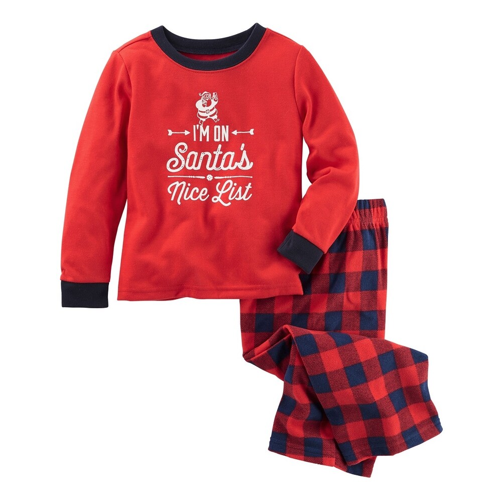 Shop Oshkosh B Gosh Little Boys Nice List Holiday 2 Piece Pajama