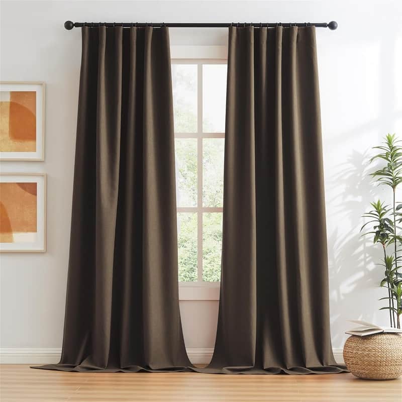 Brown Linen Blackout 50x96" Back Tab