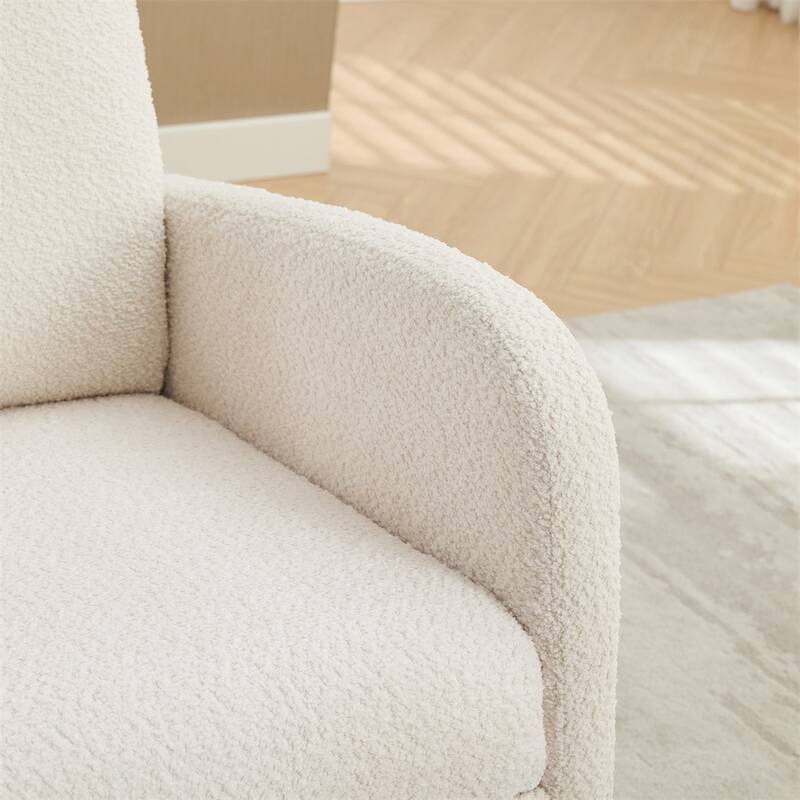 25.4"W Rocking Chair,High Back Glider Chair with Retractable Footrest