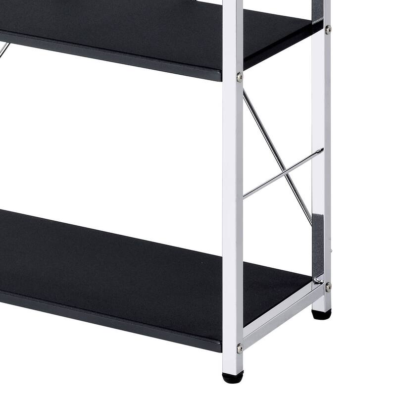 Black and Chrome Finish Bookshelf