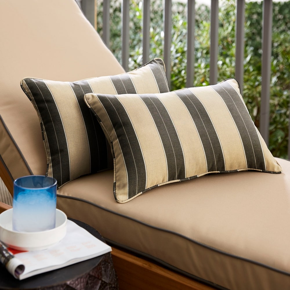 Sunbrella Berenson Tuxedo Corded Indoor/ Outdoor Pillows (Set of 2)