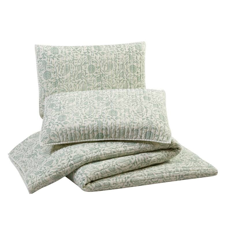 Eden Paisley Gauze 3-Piece Reversible Quilt Set
