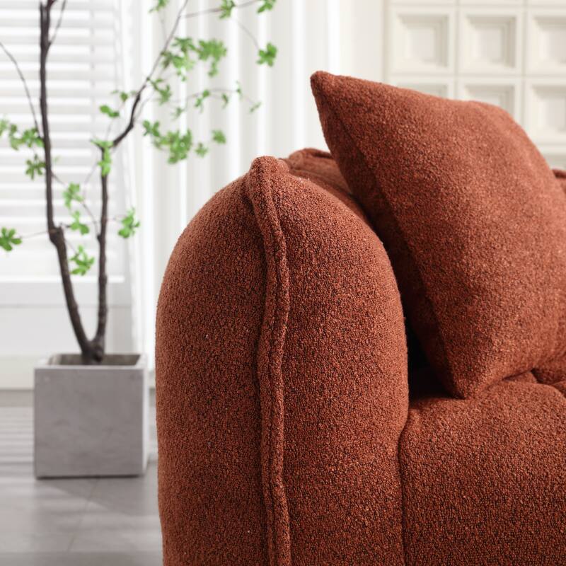 66-Inch Chenille Upholstered Loveseat with Pillows