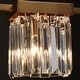 preview thumbnail 11 of 17, Diore Modern Gold 5-Light Crystal Chandelier 40 in. W Linear Glam Island Lights for Kitchen Island - L 40.2" x H 70" Max
