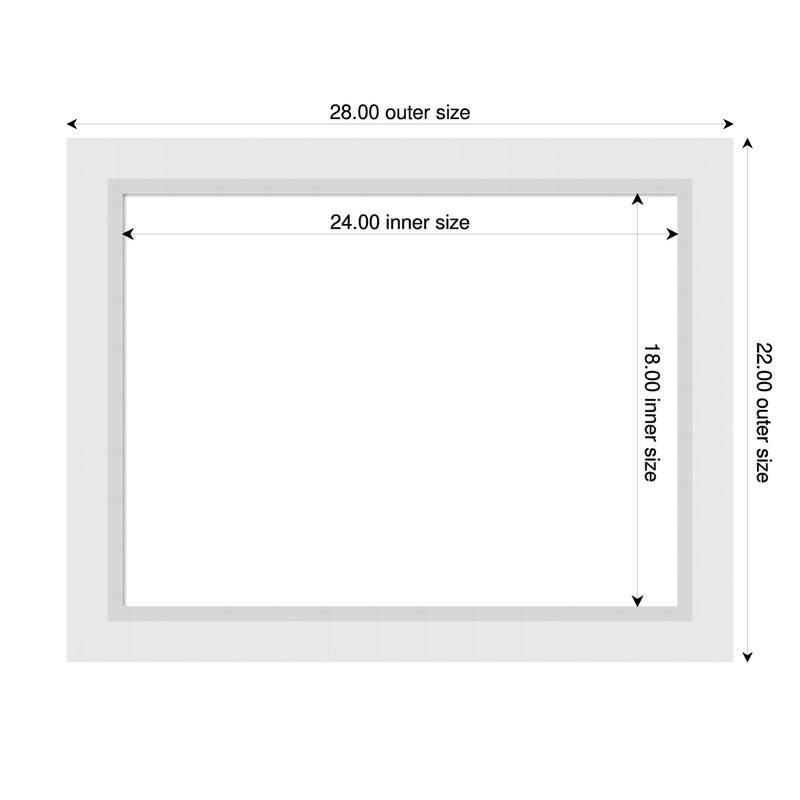 Amanti Art Blanco White Framed Dry Erase Magnetic Board - 28 x 22 in