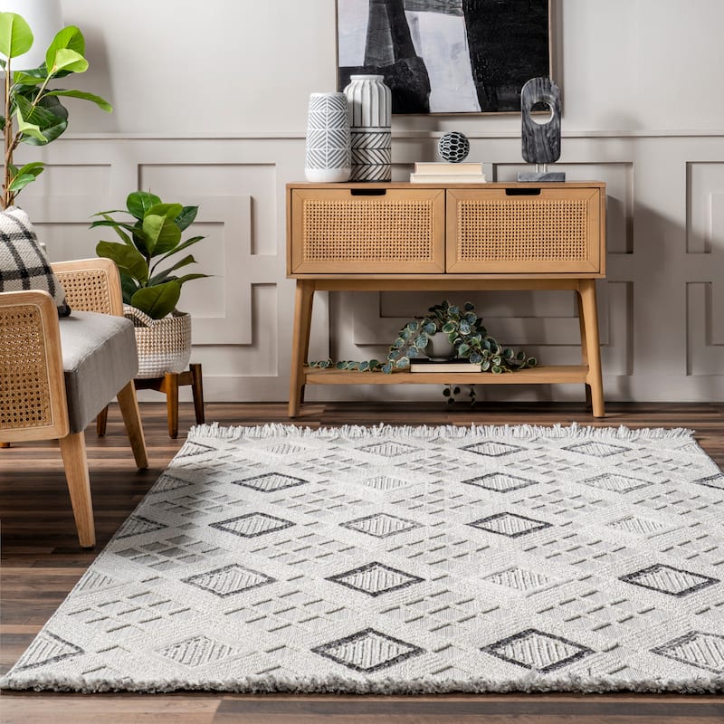 Nuloom Madge Contemporary Tiled Fringe Area Rug