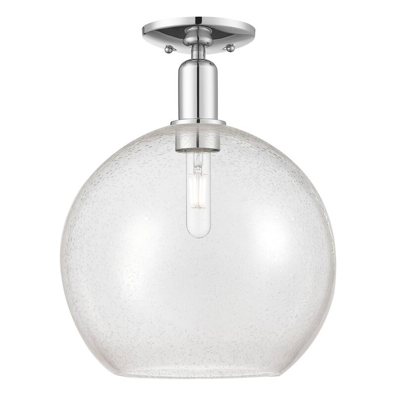 Innovations Lighting 716-1C-16-12 Athens Semi-Flush Athens 12" Wide - Polished Chrome / Seedy