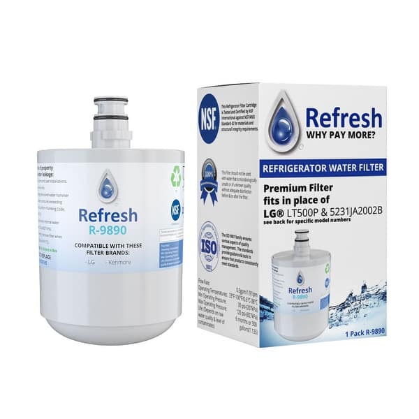 Shop Replacement Water Filter For Kenmore 9890 Refrigerator Water Filter By Refresh 2 Pack White Overstock 22975771