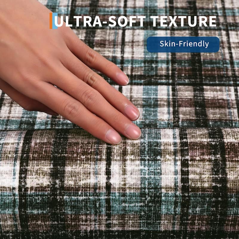 Garvee Timeless Check Washable Area Rug