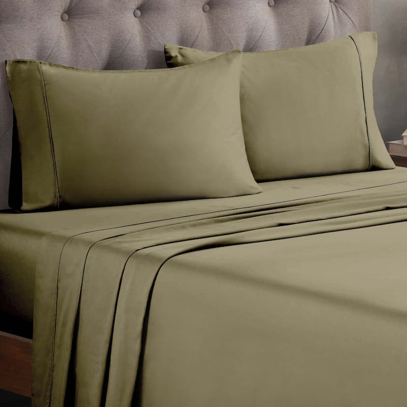 Superior Egyptian Cotton 300 Thread Count Solid Deep Pocket Sheet Set - Twin XL - Sage