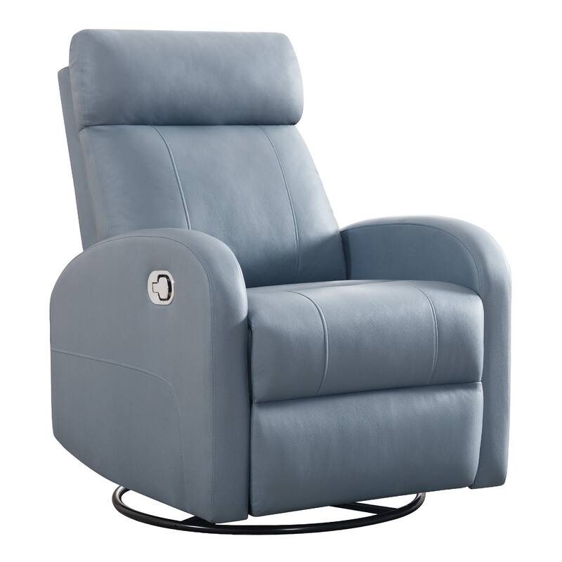 HOMYKA Modern Faux Leather Rocking Recliner with Swivel