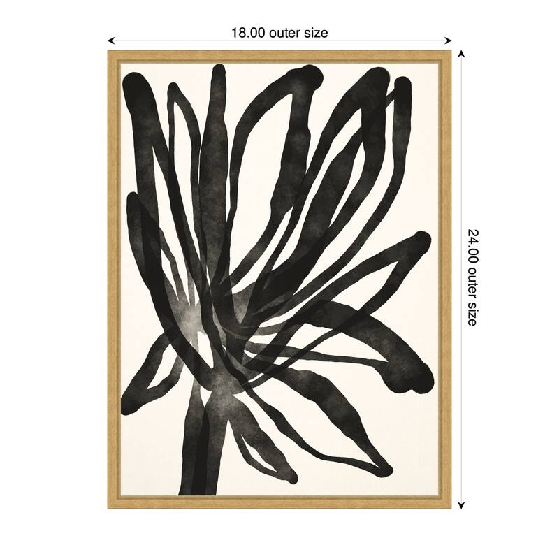 Kate and Laurel Sylvie Dark Floral Framed Canvas by Alicia Bock