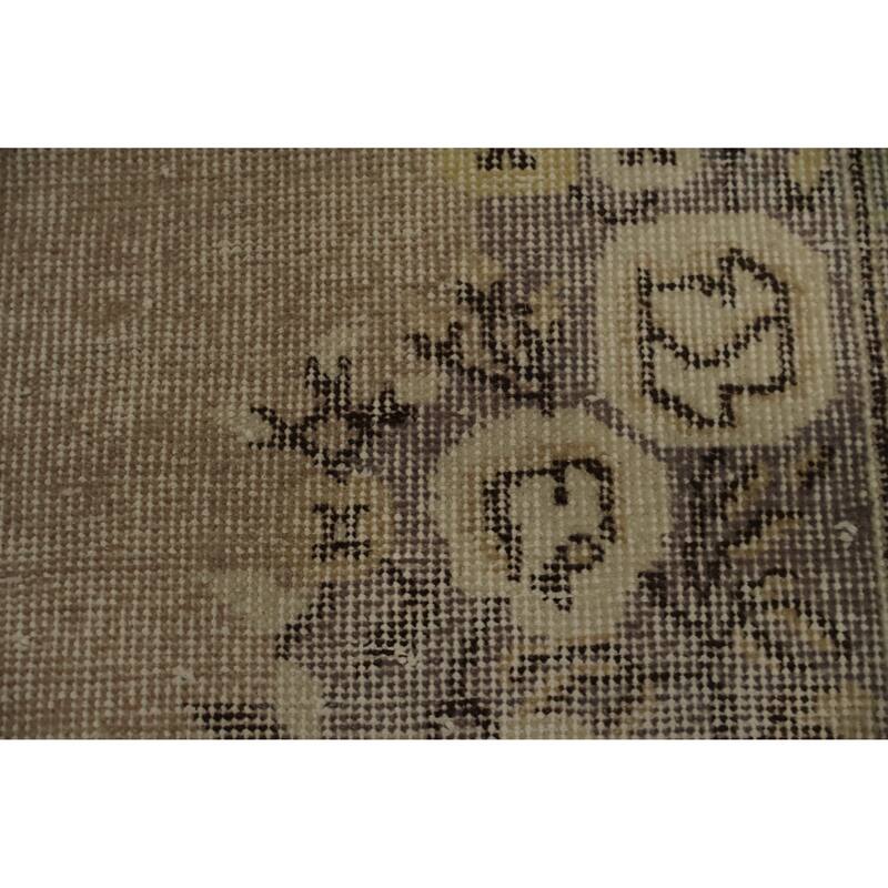 Hand Knotted Oriental 100% Wool Carpet Transitional Medallion Brown Anatolian Area Rug - 9' 7'' X 6' 1''