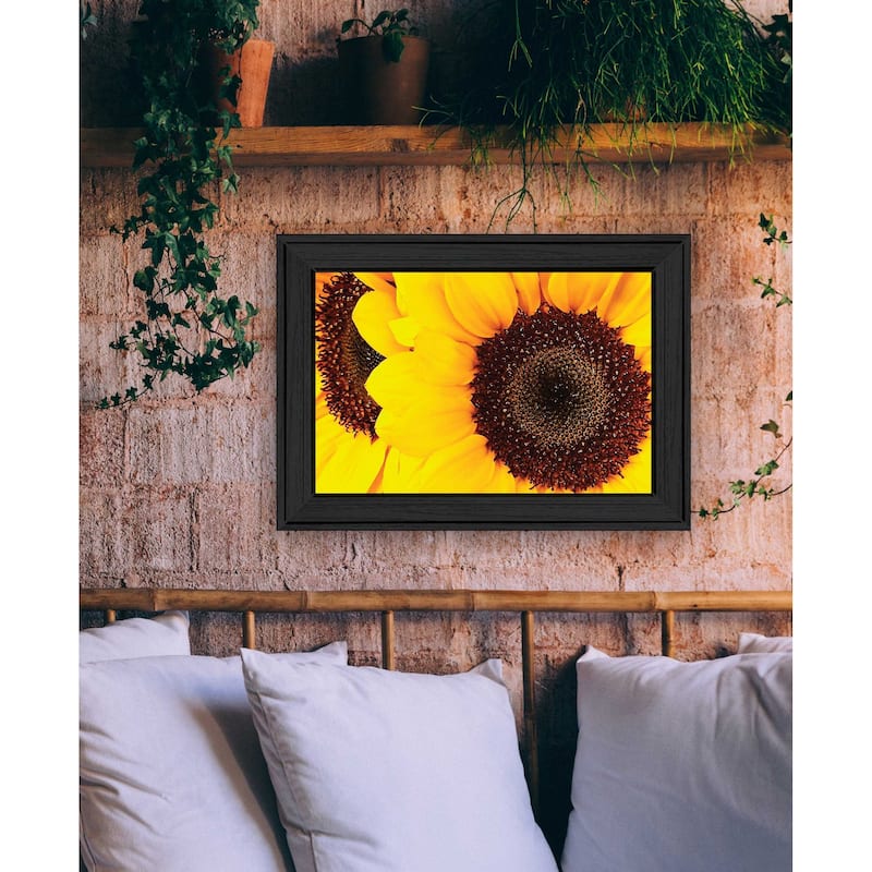 TrendyDecor4U Contemporary "Sunflower Portrait" Framed Print Wall Art