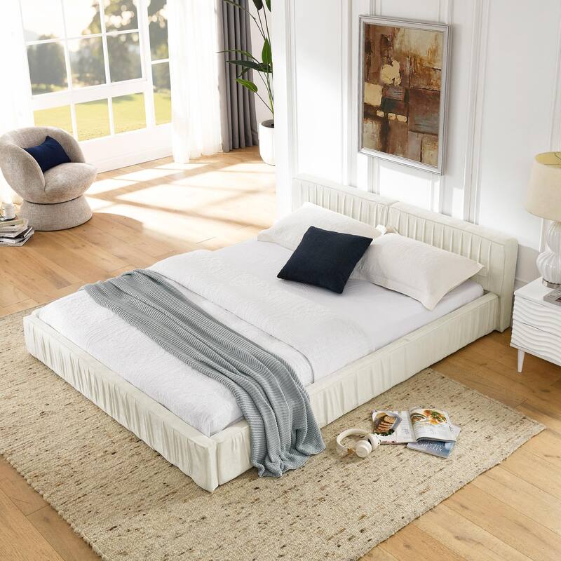 Grounded Queen Size Platform Bed with Headboard and Solid Frame