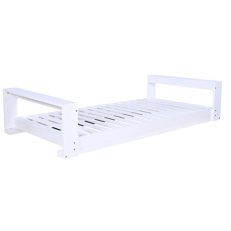 Swing Bed Seating Group, Patio Acacia Wood Swing Frame with Hemp Ropes for Garden, Backyard(Cushions and pillows not included)