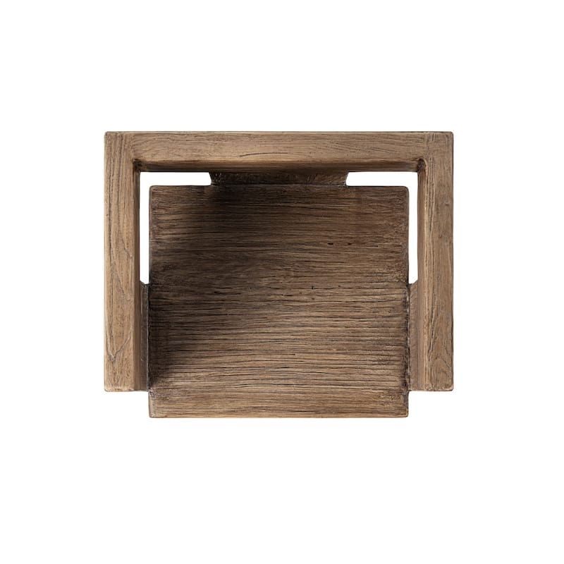 Jennifer Taylor Home Avenel Solid Reclaimed Elm Sculptural Block Accent Chair