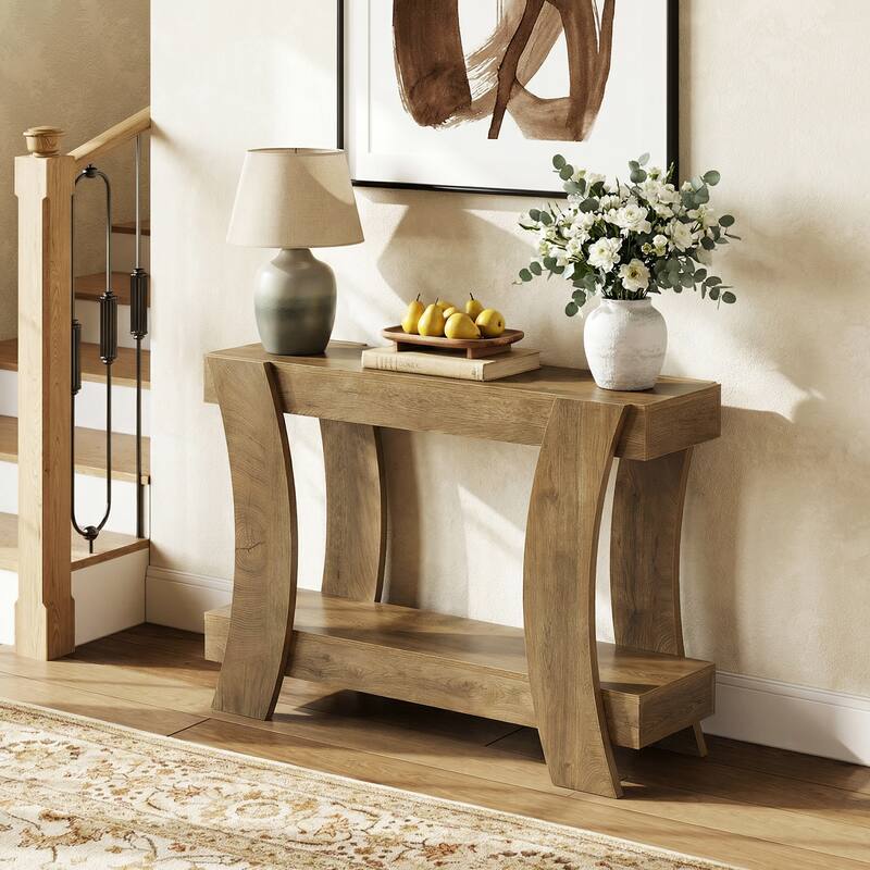 41.34" Farmhouse Console Table with Storage - Brown