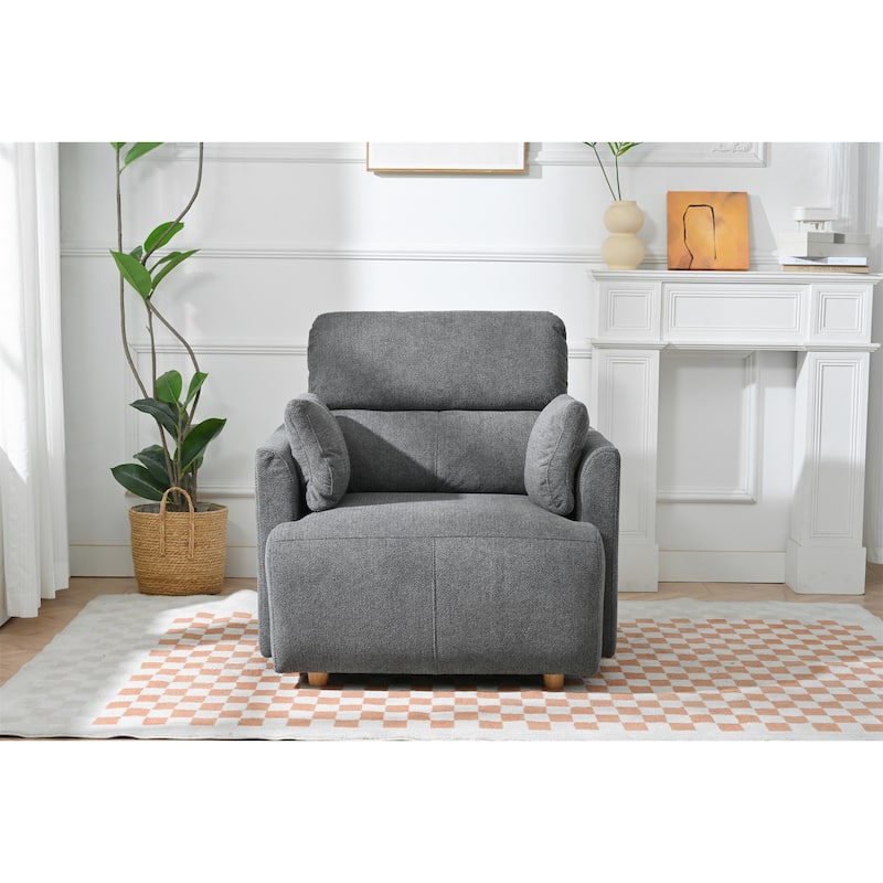 GDFStudio - Oversized 35" Accent Chair with Storage Ottoman