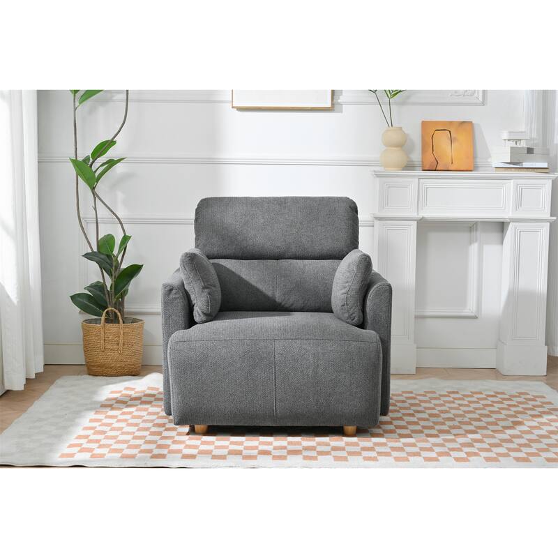 Oversized Single Sofa Chair Upholstered Velvet Fabric Chair Lounges wStorage Ottoman, Wide Accent Armchair Chair for Living Room