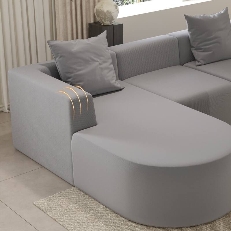 Boneless Modular L-shaped Sectional Sofa with Chaise and Deep Seating